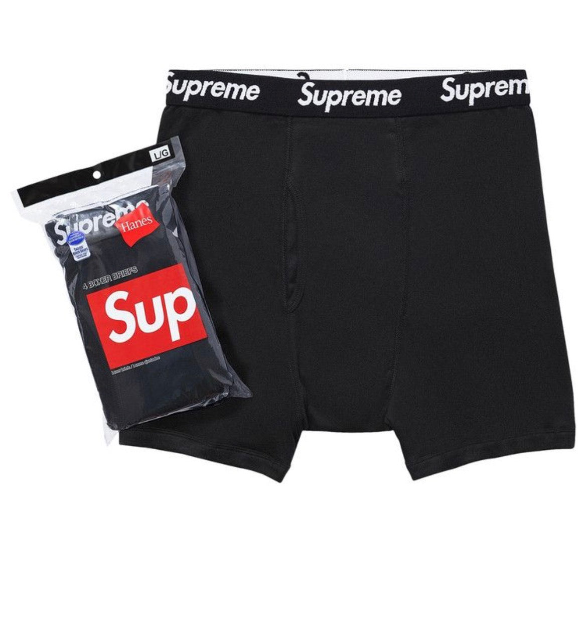 SUPREME x HANES Black boxer briefs 2 pack