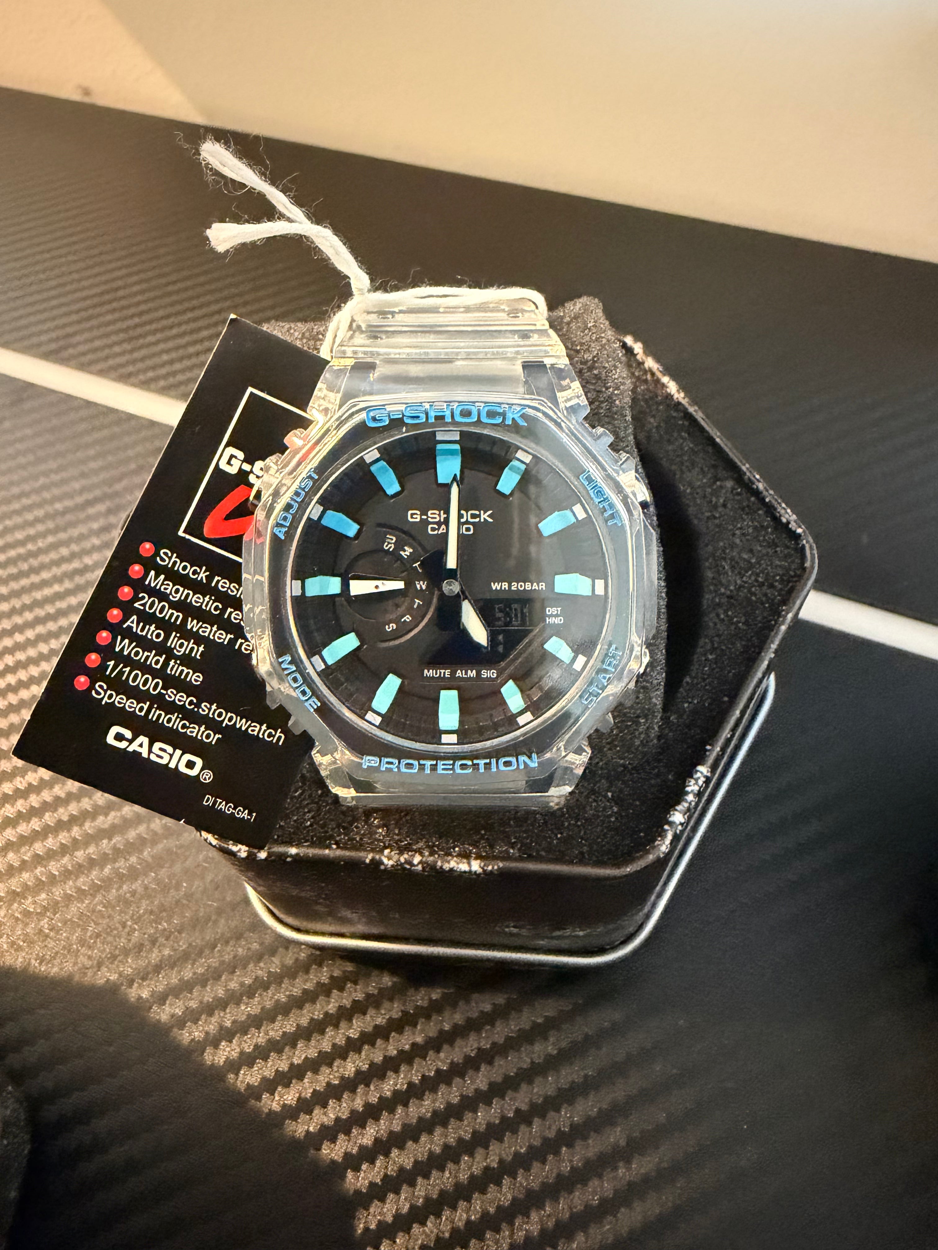Clear/Black/blue G-shock