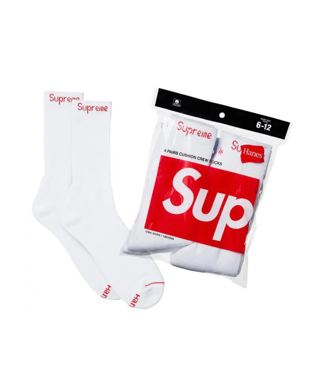 SUPREMExHANES WHITE 4 pack