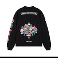 Black Colorful Chrome Heart Long Sleeve T-Shirt